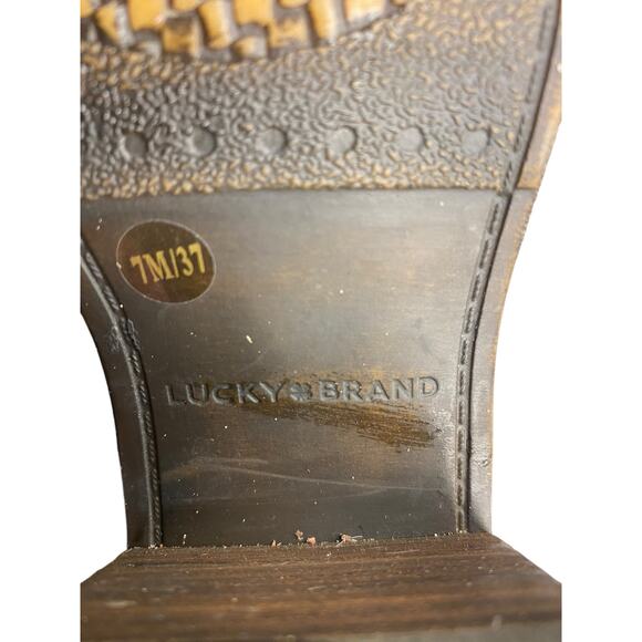 LUCKY BRAND KNEE HEIGHT SUEDE BOOTS SHOES BLACK TONE WOMEN'S SIZE 7 - Picture 9 of 9